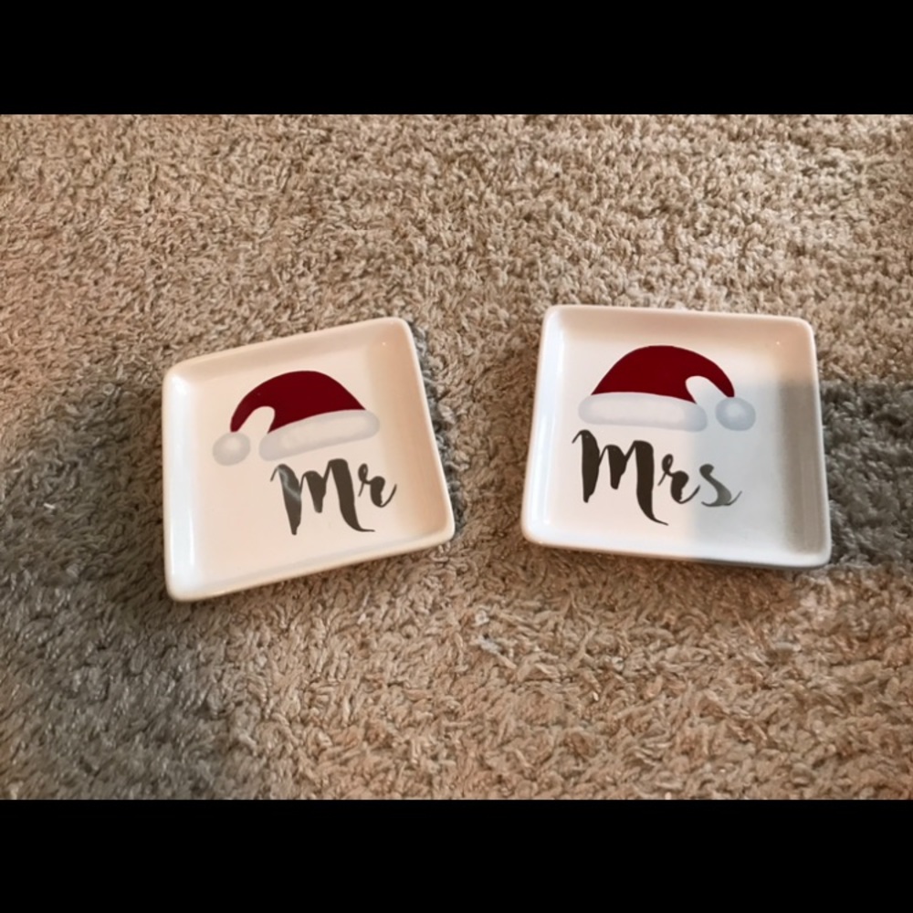 Mr. & Mrs. Santa Hat Small Plates